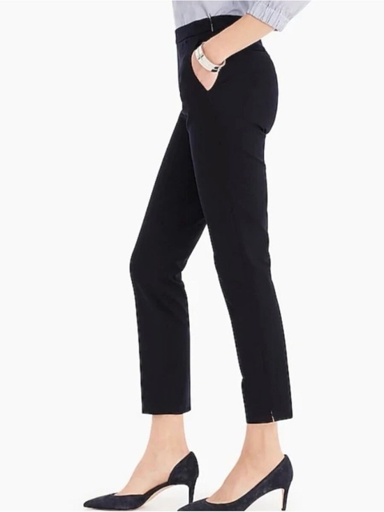 J. Crew Pants - J.Crew Martie Women's Pant In Bi-Stretch Cotton Navy Side Zipper Size 6P Casual